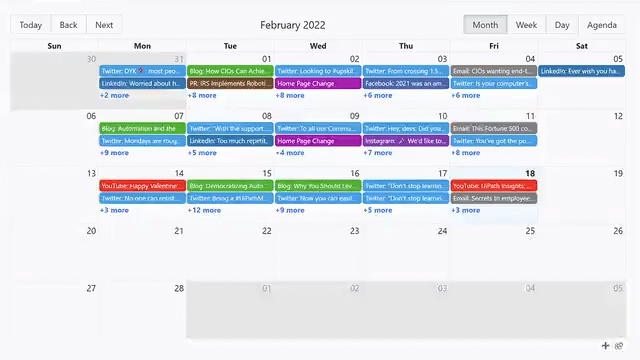 Monitor your competitor's content calendar (product animation screen)